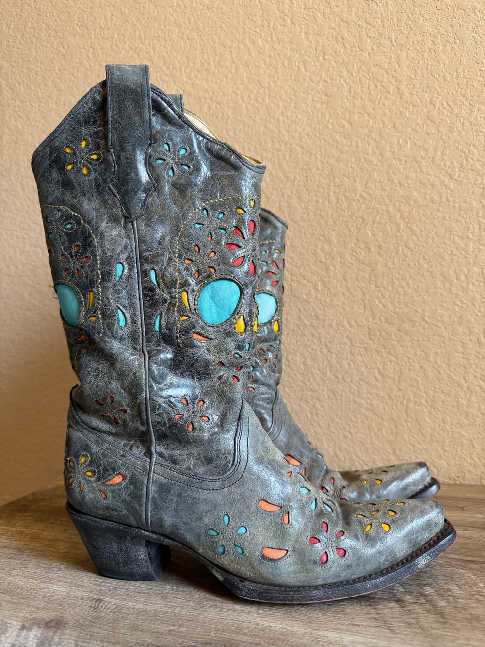 Corral Womens Western Cowboy Boots Snip Toe Size 9